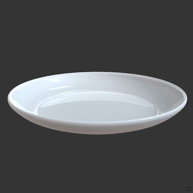 plato de cerámica blanca para la mesa de comida del restaurante 3d render illustrustra
