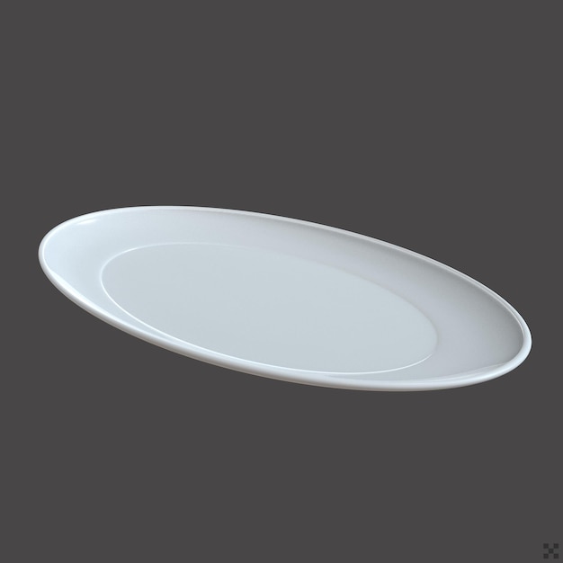 plato de cerámica blanca para la mesa de comida del restaurante ilustración de renderizado 3D