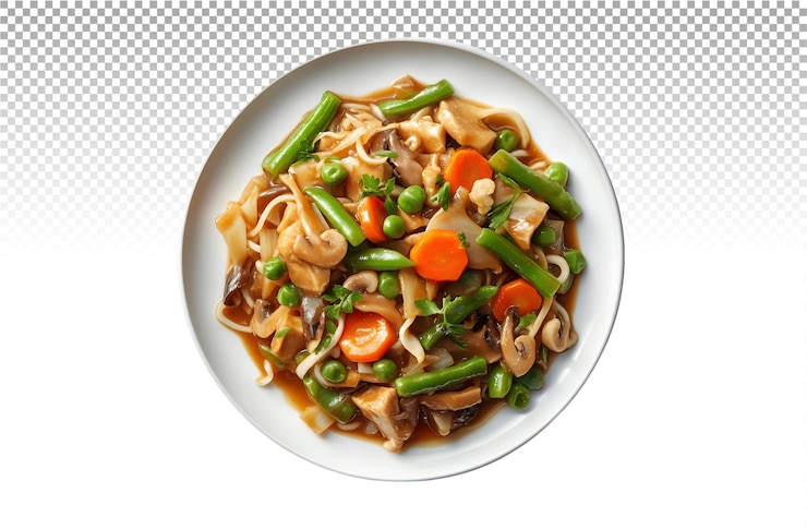 PSD un plato de chop suey con verduras