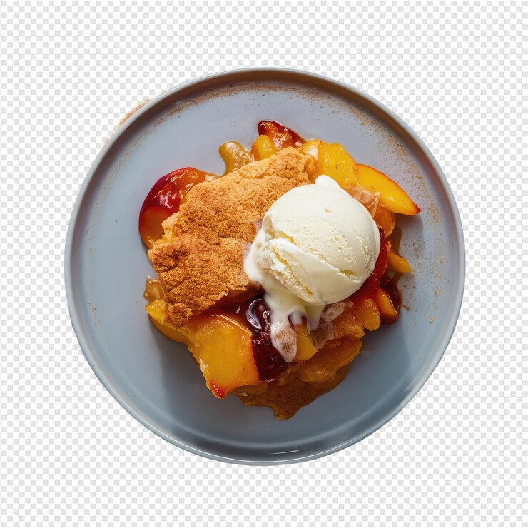 PSD un plato de comida con una cuchara de helado en él