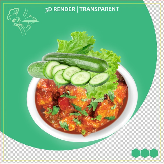 un plato de comida con un fondo verde con una imagen de una mariposa en él