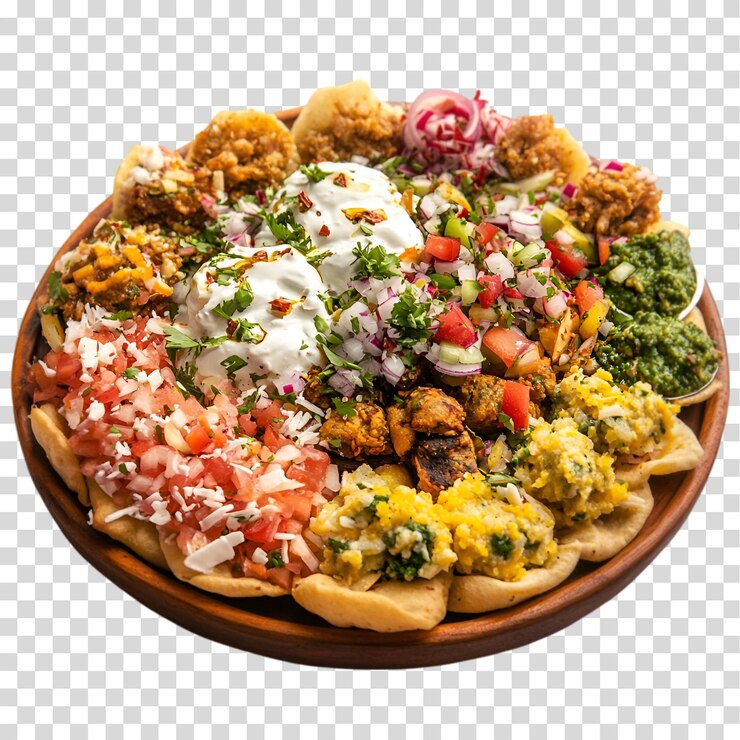PSD un plato de comida con una imagen de una ensalada y una pizza con una imagen de una ensalada
