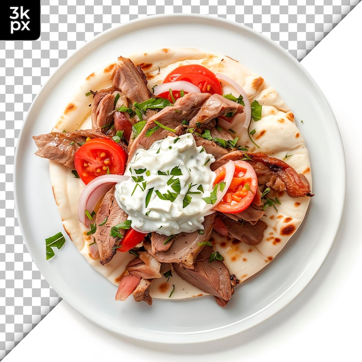 PSD un plato de comida con una imagen de un taco en él