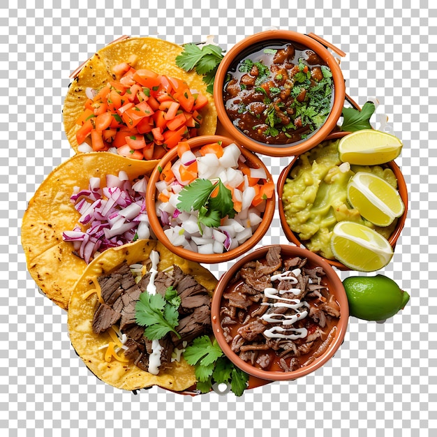 PSD plato de comida mexicano png con fondo transparente