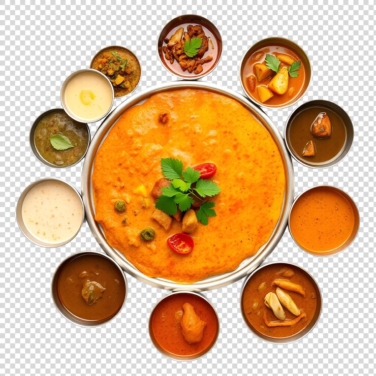 PSD un plato de comida con un montón de diferentes ingredientes en él