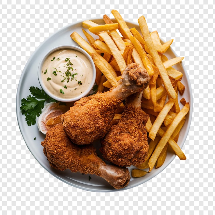 PSD un plato de comida con papas fritas y un salto con un salto