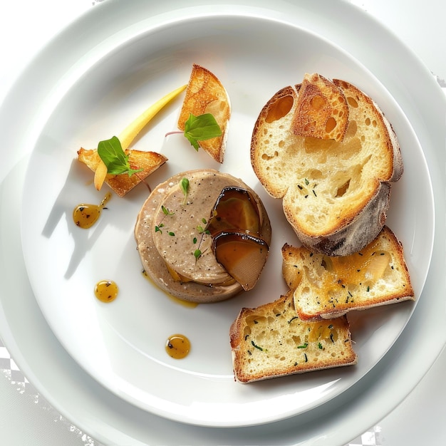 PSD un plato de comida con un pedazo de pan en él