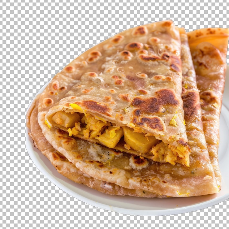 PSD un plato de comida con un queso en él en un fondo transparente png