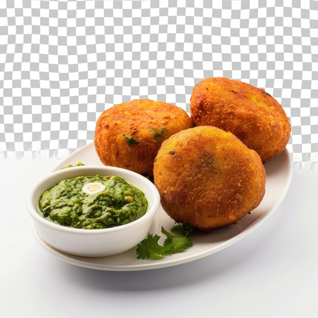 un plato de comida con un tazón de salsa verde y un poco de salsa Verde