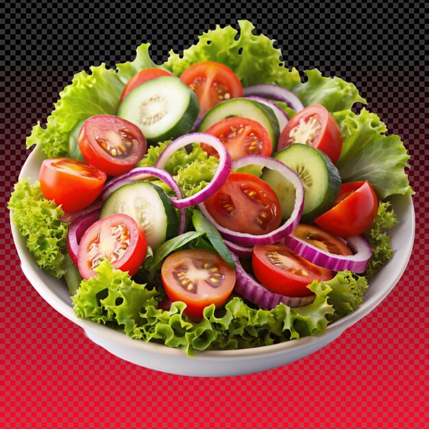 PSD un plato de ensalada en un fondo transparente