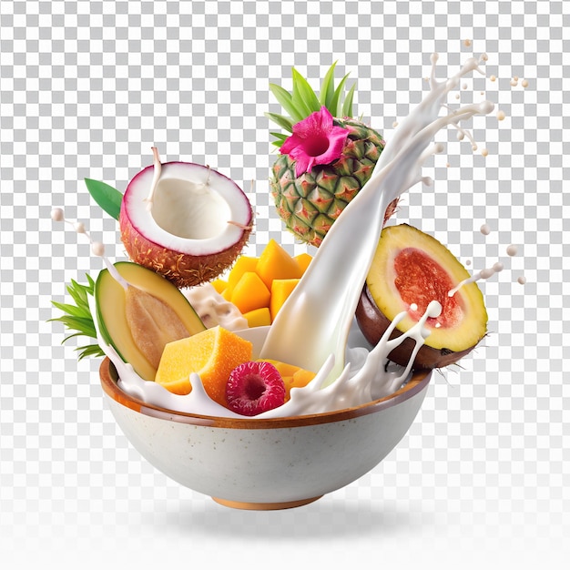 un plato de fruta con una piña y una piña en él