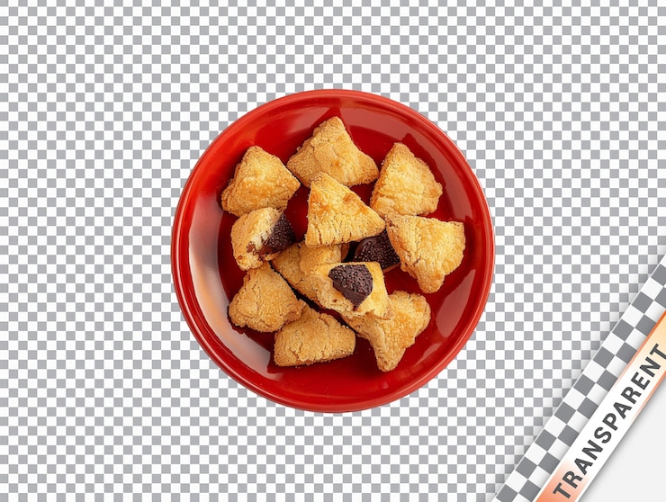 PSD un plato de galletas de chocolate con fondo transparente