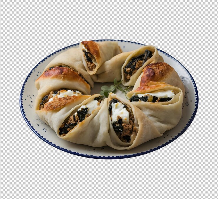 PSD un plato de gozleme turco en un fondo transparente