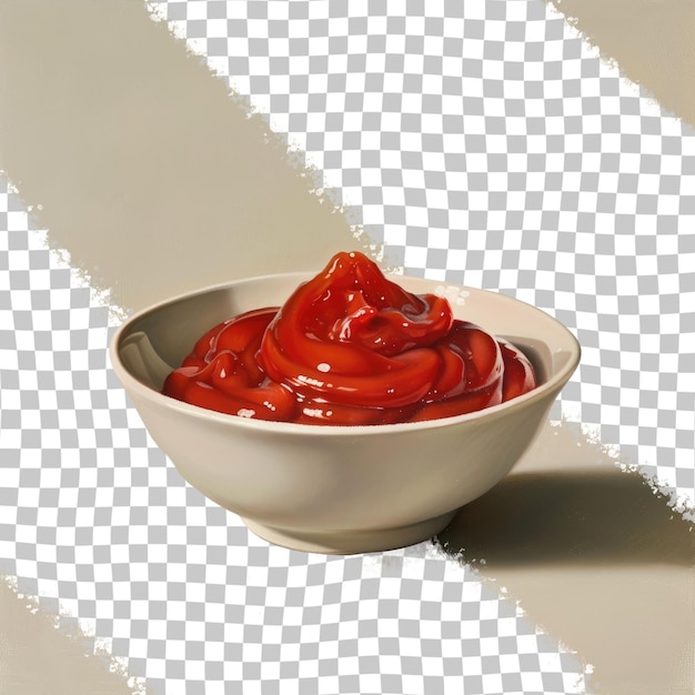 PSD un plato de ketchup con un plato blanco de ketchup