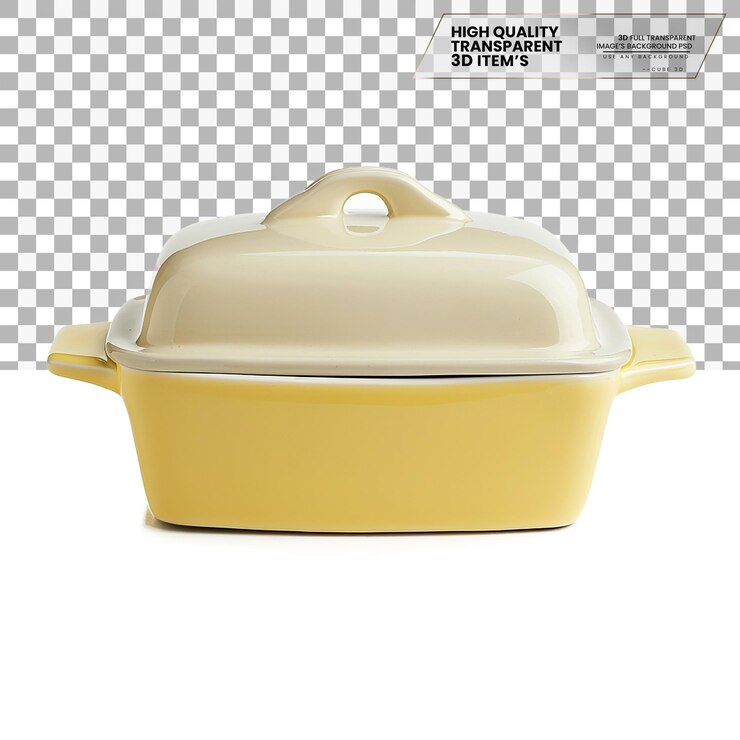 PSD plato de mantequilla plato utilizado para servir y almacenar mantequilla sobre un fondo transparente