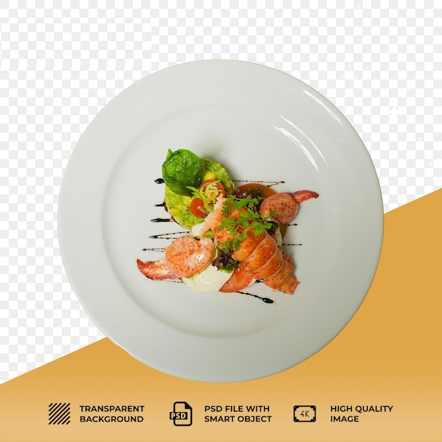 Plato de maquillaje de alimentos psd sobre un fondo transparente