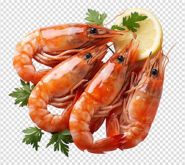 PSD plato de mariscos crudos de camarón