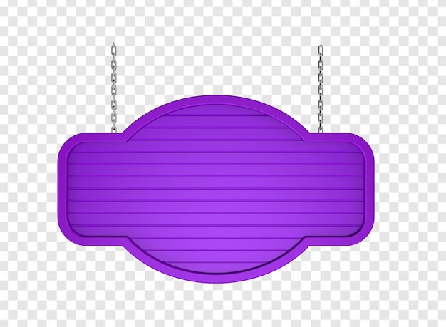 PSD plato morado con cadena