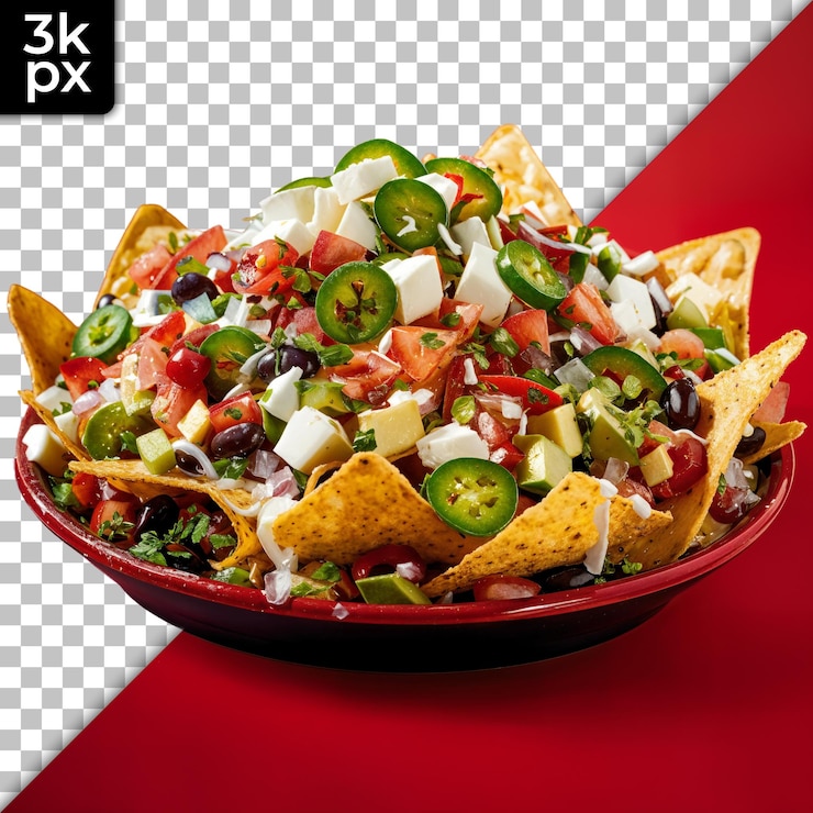 PSD un plato de nachos con papas fritas y una coca-cola dietética