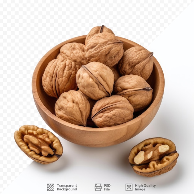 un plato de nueces con una imagen de nueces.