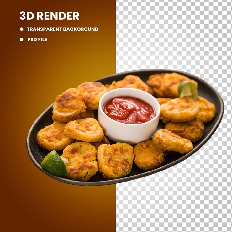 PSD un plato de nuggets de pollo