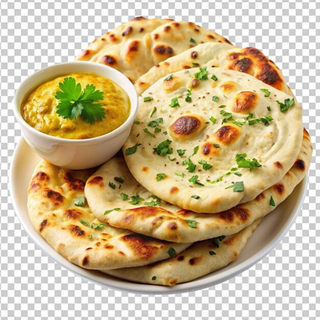 PSD de un plato de pan de naan esponjoso