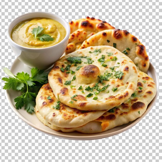 PSD de un plato de pan de naan esponjoso