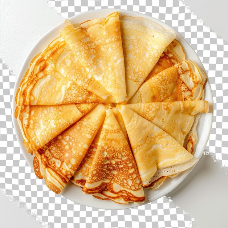 PSD un plato de panqueques con una corteza de queso en él