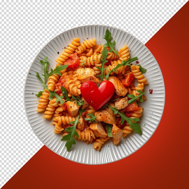 PSD un plato de pasta con un corazón en él