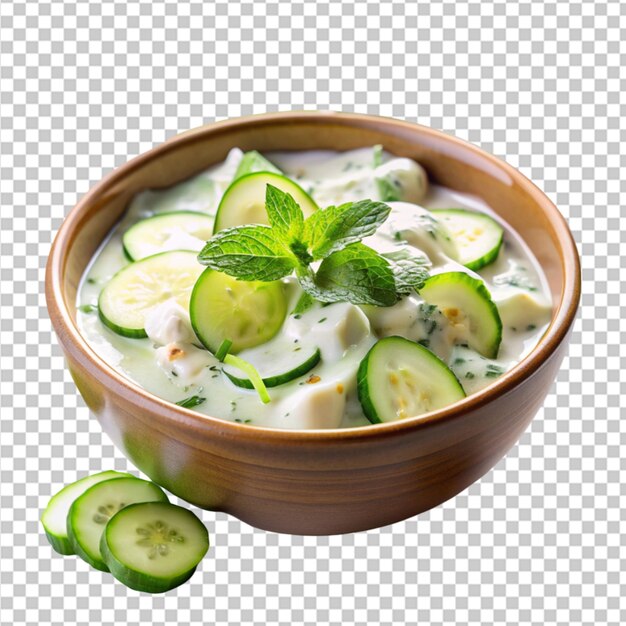 PSD un plato de pepino refrescante y ensalada de yogur