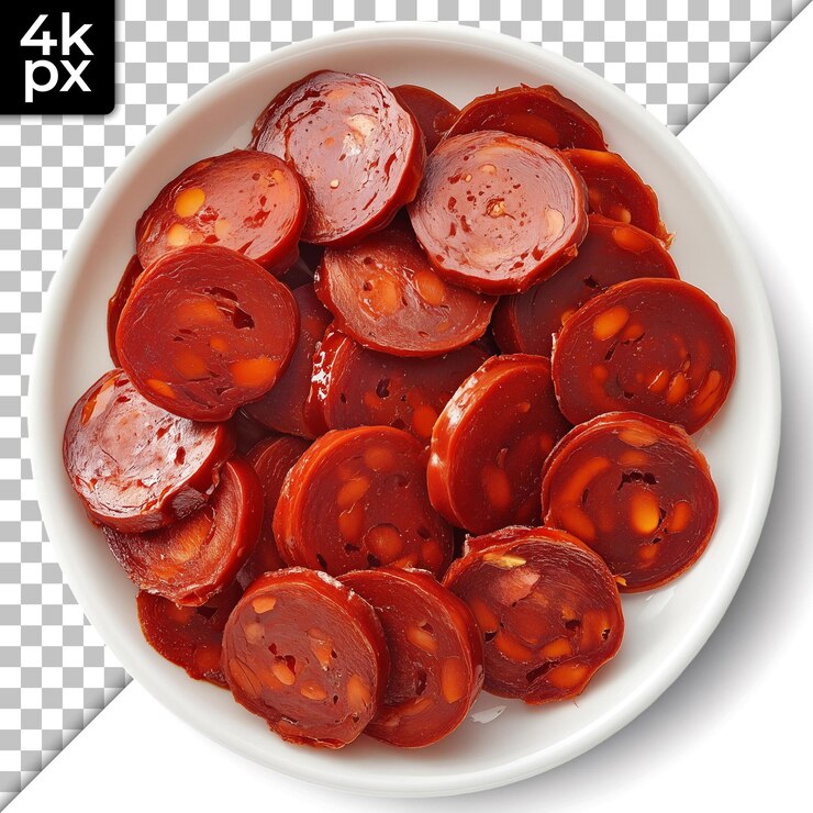 PSD un plato de pimientos rojos cortados con un fondo blanco y negro