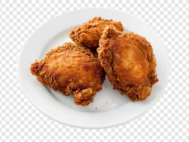 Plato de pollo frito png aislado sobre un fondo transparente