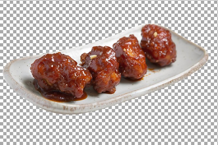 PSD plato de pollo frito png aislado sobre un fondo transparente