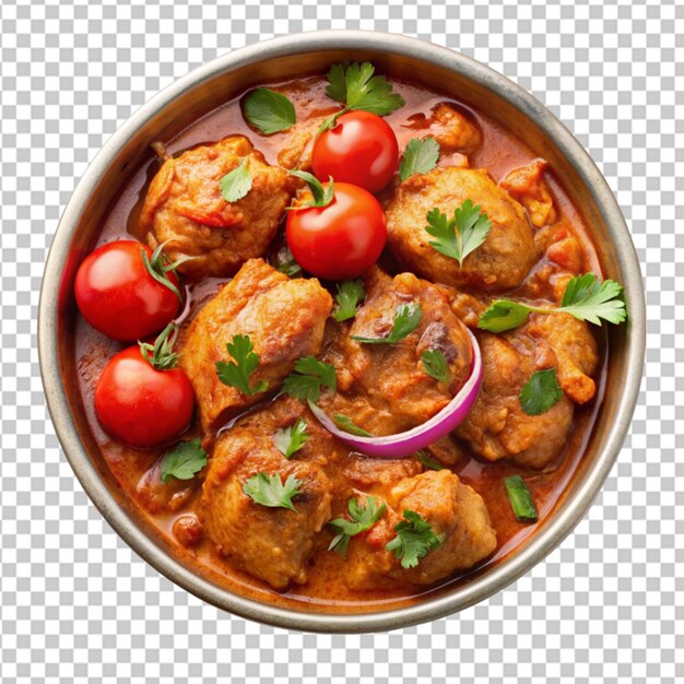 PSD un plato de pollo picante con curry cocinado