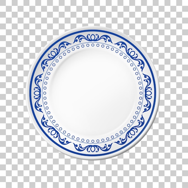 Plato de porcelana azul y blanca
