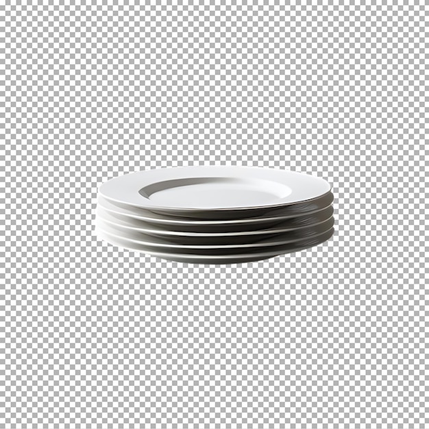 Un plato en una superficie blanca con un plato de plata en él