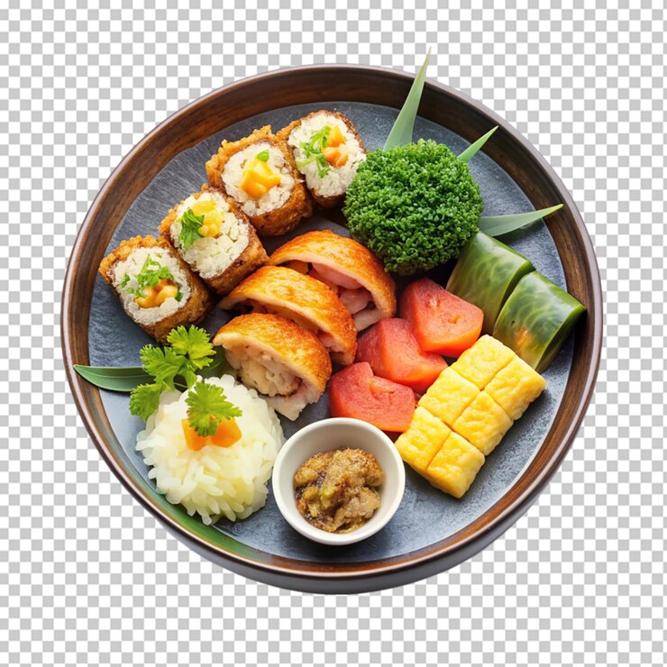 PSD un plato de sushi japonés