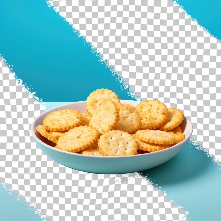 PSD con un plato típico de bocadillo brasileño de galletas de queso horneadas aisladas en un fondo de gradiente azul con espacio para el texto aisladas en un fondo transparente