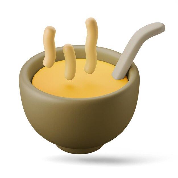 plats de soupe chaude illustration 3D rendu 3D icône isolée
