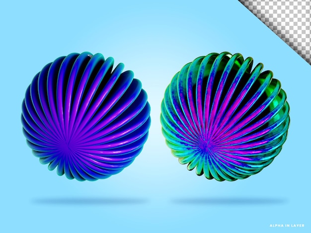 Plattierte Kugel 3D-Render-Illustration isoliert