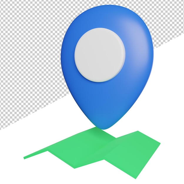 Platzhalter Position Pin Mark Seitenansicht Symbol 3D-Darstellung auf transparentem Hintergrund