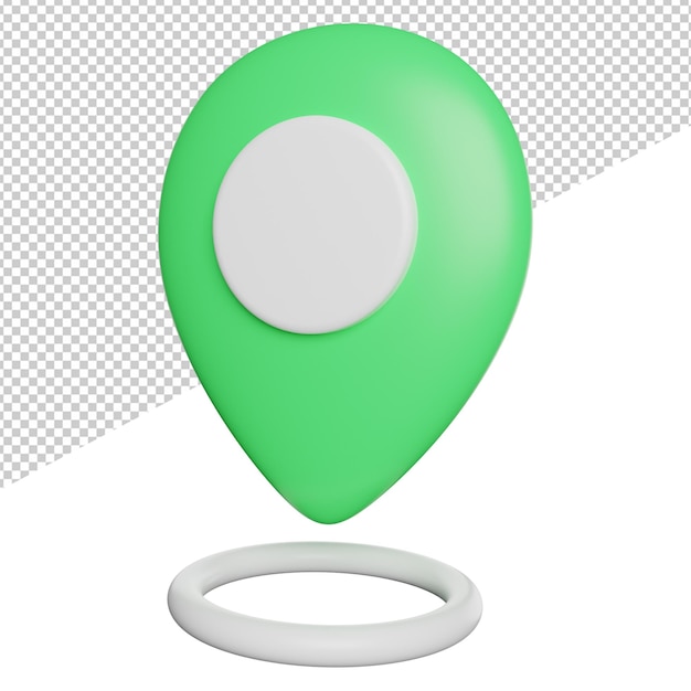 Platzhalter Position Pin Mark Seitenansicht Symbol 3D-Darstellung auf transparentem Hintergrund