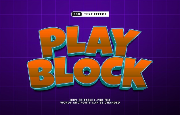 play block editable text effect with a toys and game text effect