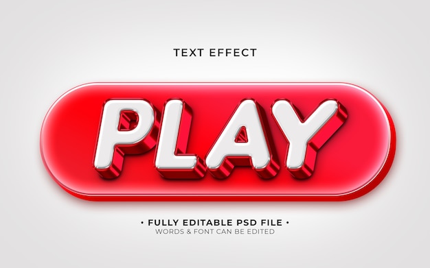 Play button text effect
