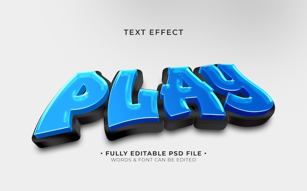 Play button text effect