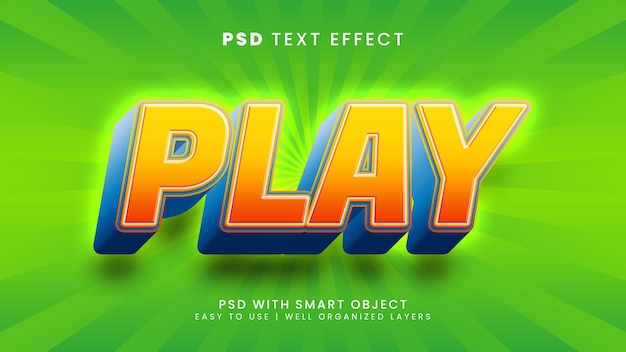 play game music 3d editable text effect with esport and stream text style
