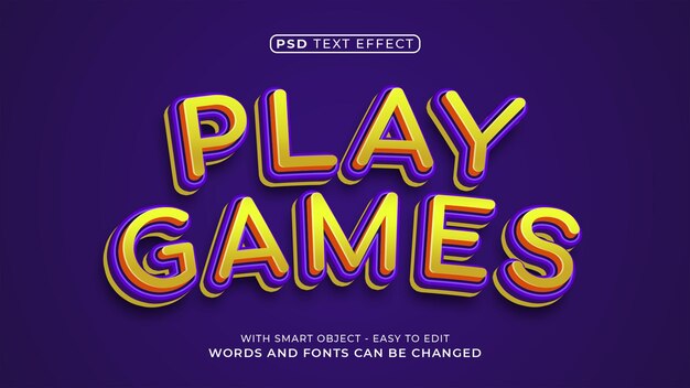 Play Games PSD Text Effect
