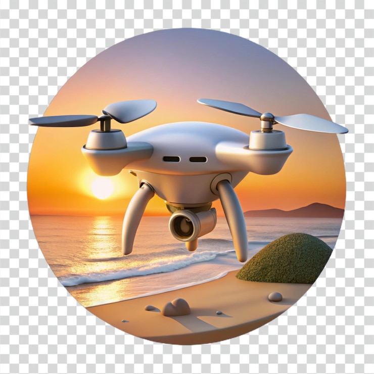 PSD la playa de drone sunset