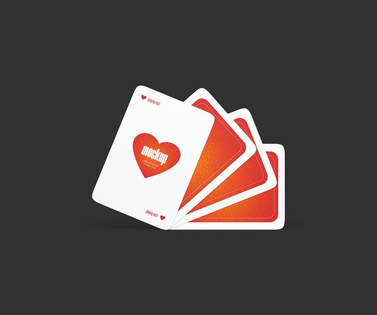 Playing cards mockup psd template