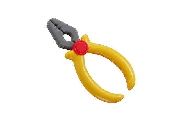 Pliers icono 3d render concepto de equipo industrial y trabajador icono ilustración vectorial